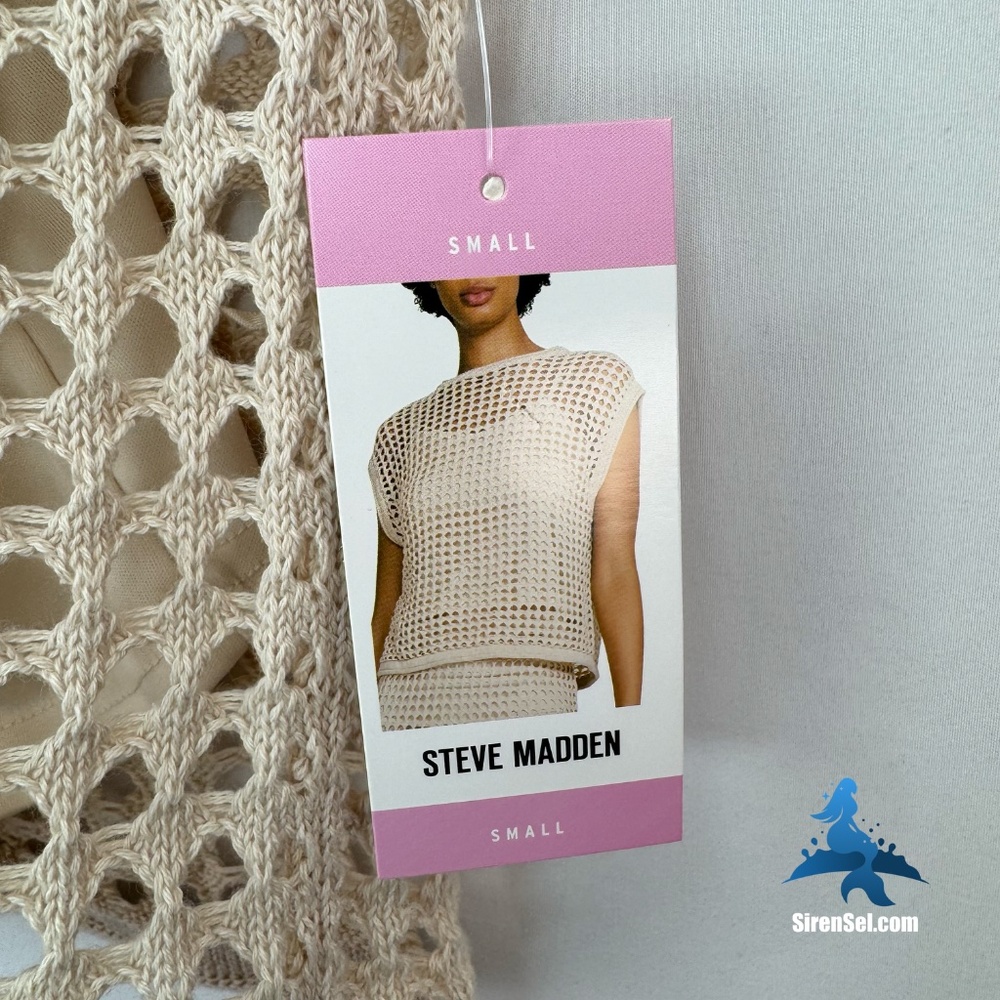 1271 NWT STEVE MADDEN Crochet Top – Small – Beige - Picture 9 of 16
